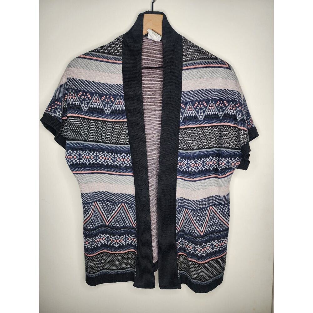 Rip Curl - Knitted Open Cardigan Women Small Southwestern‎ Cottagecore blue pink